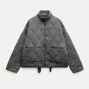Quilted Gray Jacket Zara Never Worn New With Tags Size XS